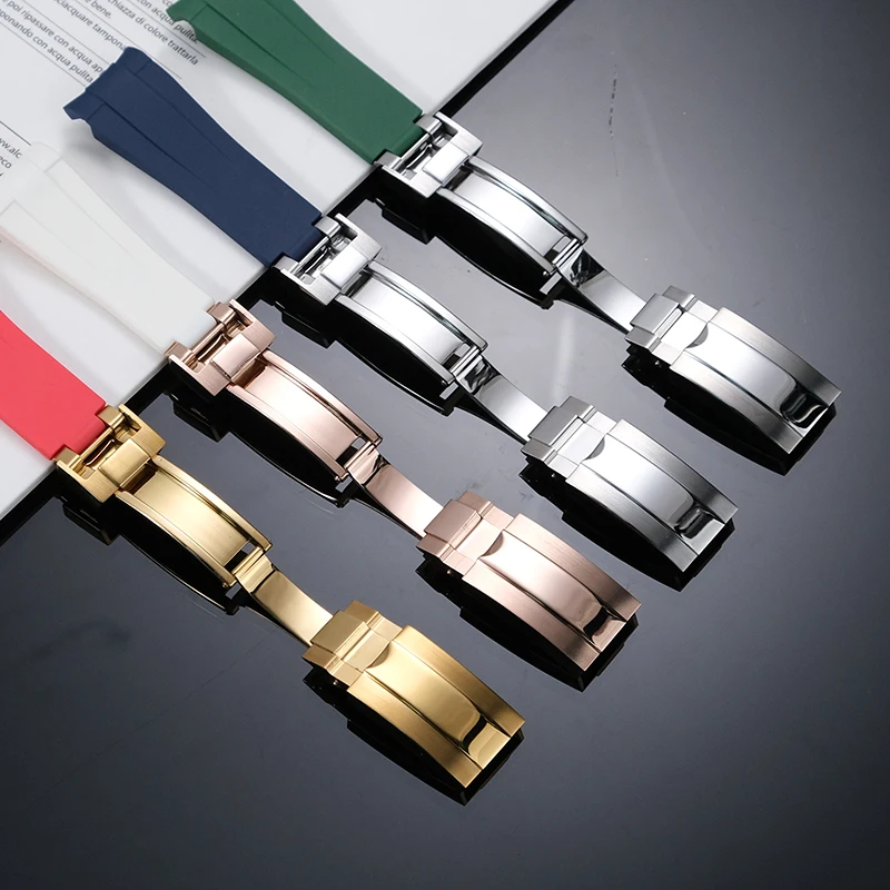 Horlogeband voor Rolex DAYTONA SUBMARINER Yacht-Master GMT Explorer siliconen 20 mm 21 mm rubberen gebogen armband riem ketting accessoire