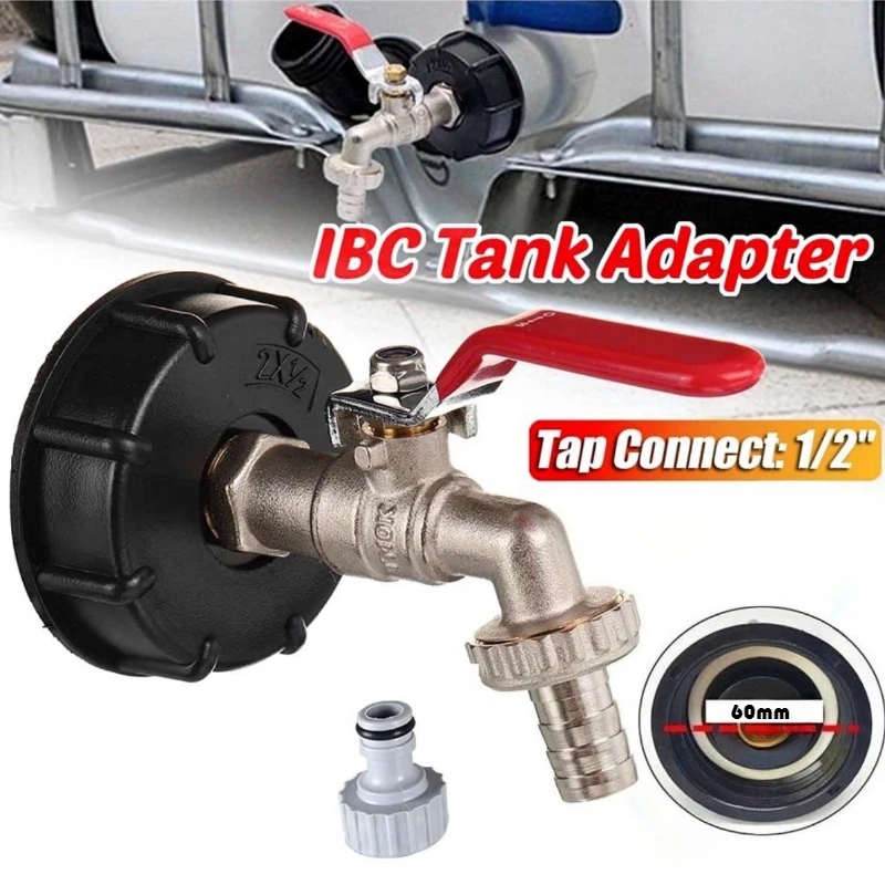 

1/2x3/4 gardening zinc alloy faucet+iBC ton bucket adapter cover zinc alloy faucet set Garden household valve accessories faucet