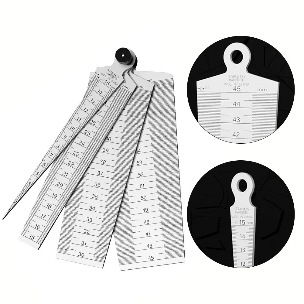 Gap Ruler Taper Gauge 1-60mm 150x1.2mm Silver Stainless Steel Aperture Exquisite Feeler Lightweight Scale Wedge
