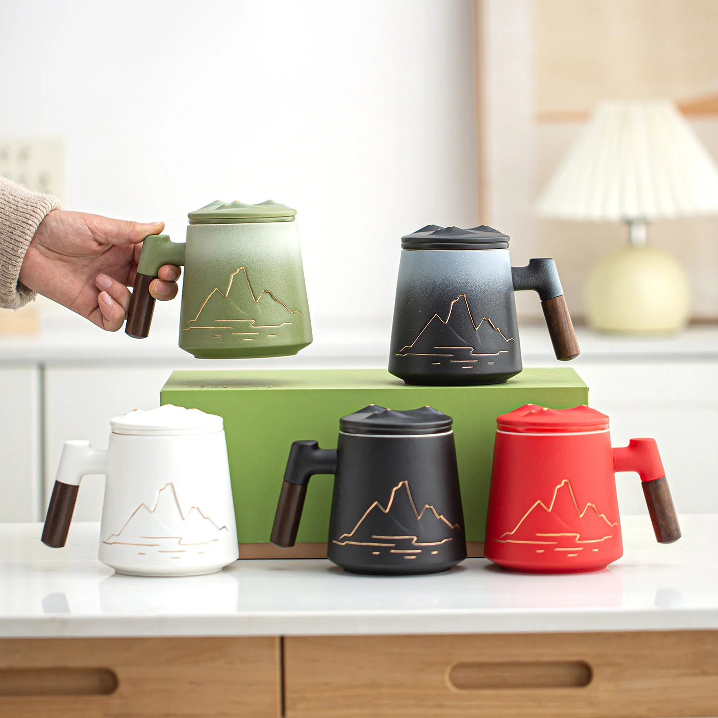 Office Mug Water Separation Brewing Drinking Cup Tea Set Large Capacity Unisex Ceramic Cup With Lid And Filter