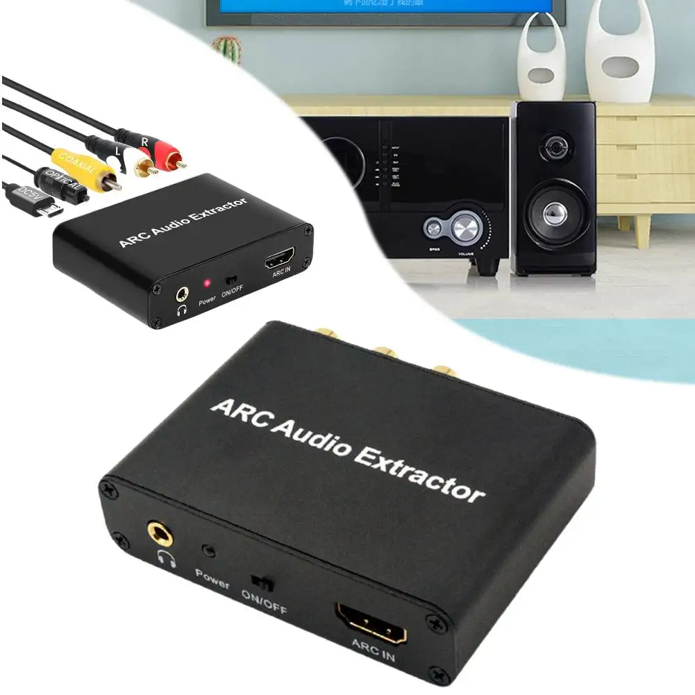 ARC Return Channel Converter ARC To SPDIF Coaxial L/R Stereo 3.5mm Jack Audio Converter for HDTV Speaker Amplifier