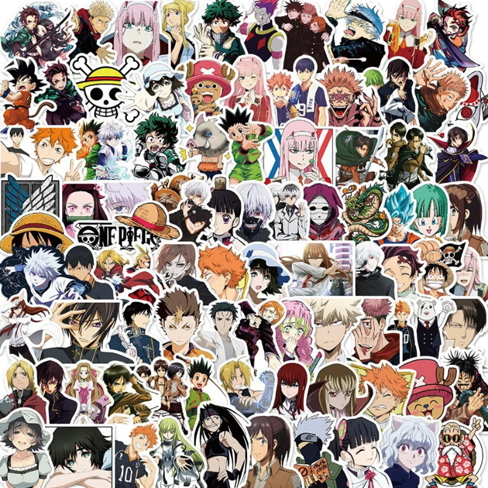 10/30/50/100pcs Mixed Anime Stickers Cute Cartoon Waterproof DecalsToy DIY Motorcycle Luggage Skateboard Kawaii Graffiti Sticker