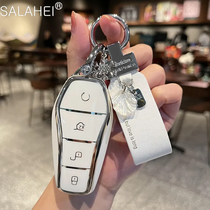 

Soft TPU Car Key Case Cover Shell For BYD Song PRO Han EV Max Tang DM 2018 Qin PLUS Protector Car Interior Accessories Keychian