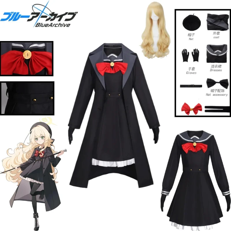 Euro 7 Cos Blue Archive Niyaniya Professor Costume Slit-Eyed Character Outfit Anime Cosplay Coat JK Sailor Uniform 【【【2 - view 2