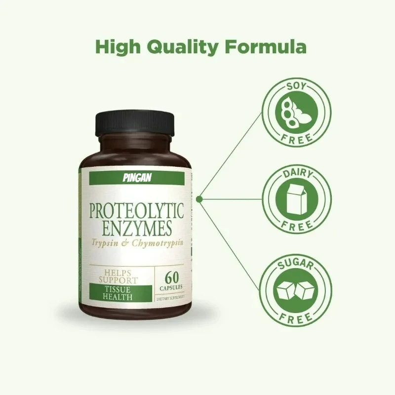 بروتيز - تريبسين وميوسين - يدعم صحة الهضم والأنسجة والمناعة - المكملات الغذائية - 60 كبسولة