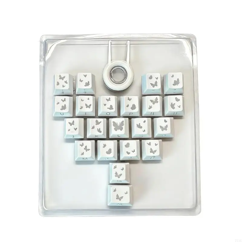 Butterfly Heart Keycaps Original Height PBT 21 Keys For Gaming And Office Mechanical Keyboards Comfort Typing 77JC