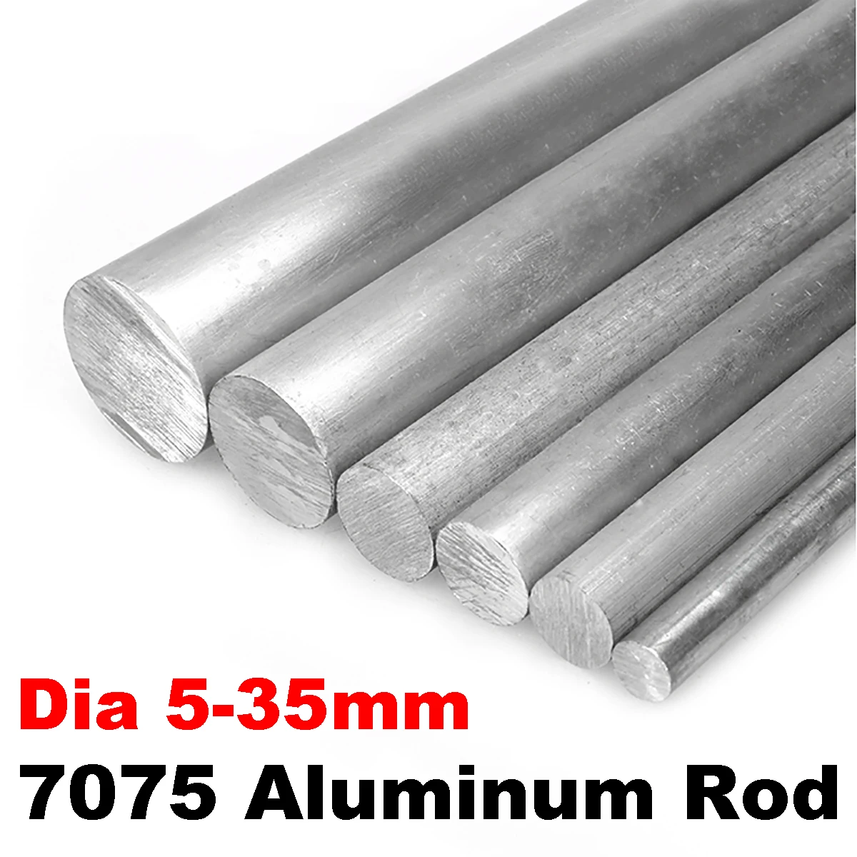 7075 Aluminum Rod Solid Bar Length 500mm Hard Aluminum Round Rod Metal Dia 5/6/8/10/12-35mm Customizable