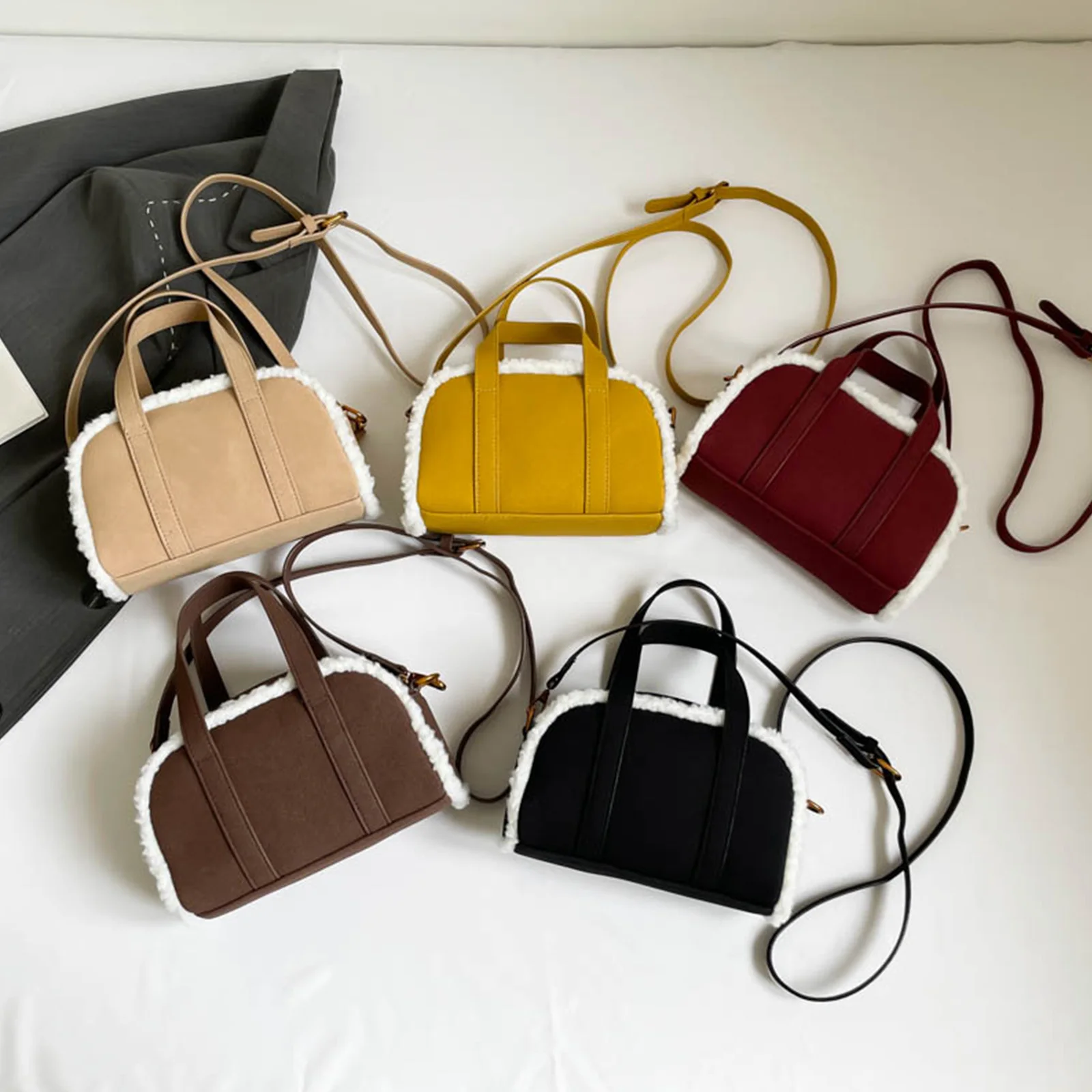 

Универсальная сумка на плечо из искусственной замши для женщин и девочек с застежкой-молнией, модная сумка на плечо с регулируемым ремешком для школьной работы, повседневного использования