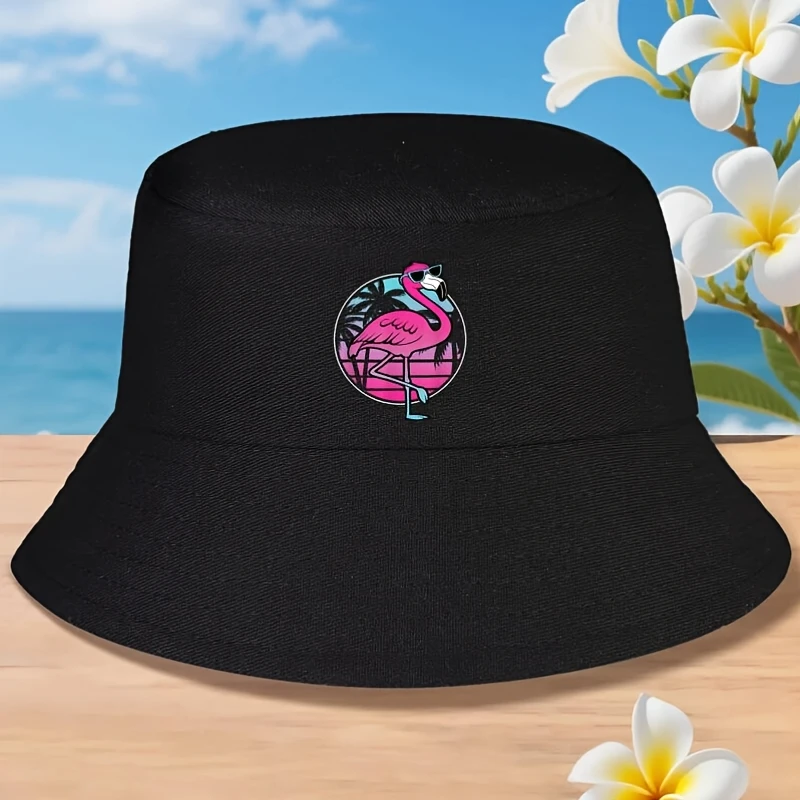 Divertido sombrero de pescador con diseño de flamenco tropical para hombre y mujer, sombrero de verano [unisex para hombre]