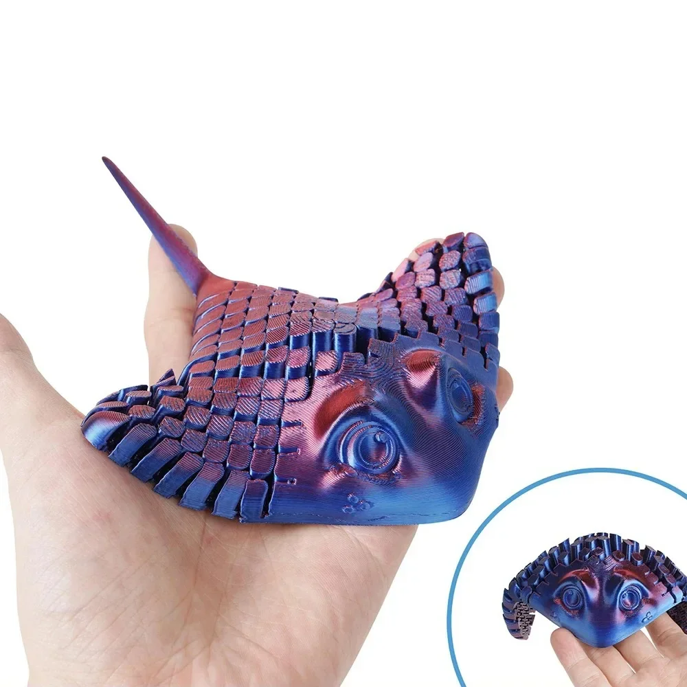 3D Printed Aquatic Animal -Bionic Manta Ray Stingray Toy Relief Desktop Decoration Flexible Sea Creature Toy,Gifts for Everyone