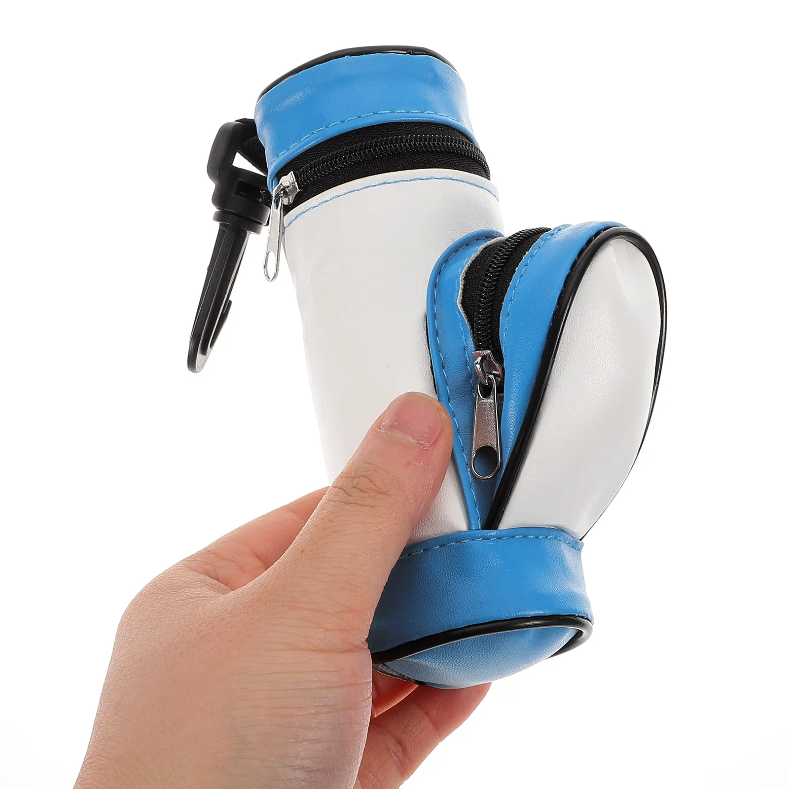 Golf Ball Bag PU Material Lightweight Portable 3-Ball Capacity Tee Holder Clip for Golf Accessories Storage Tee Ball Holder
