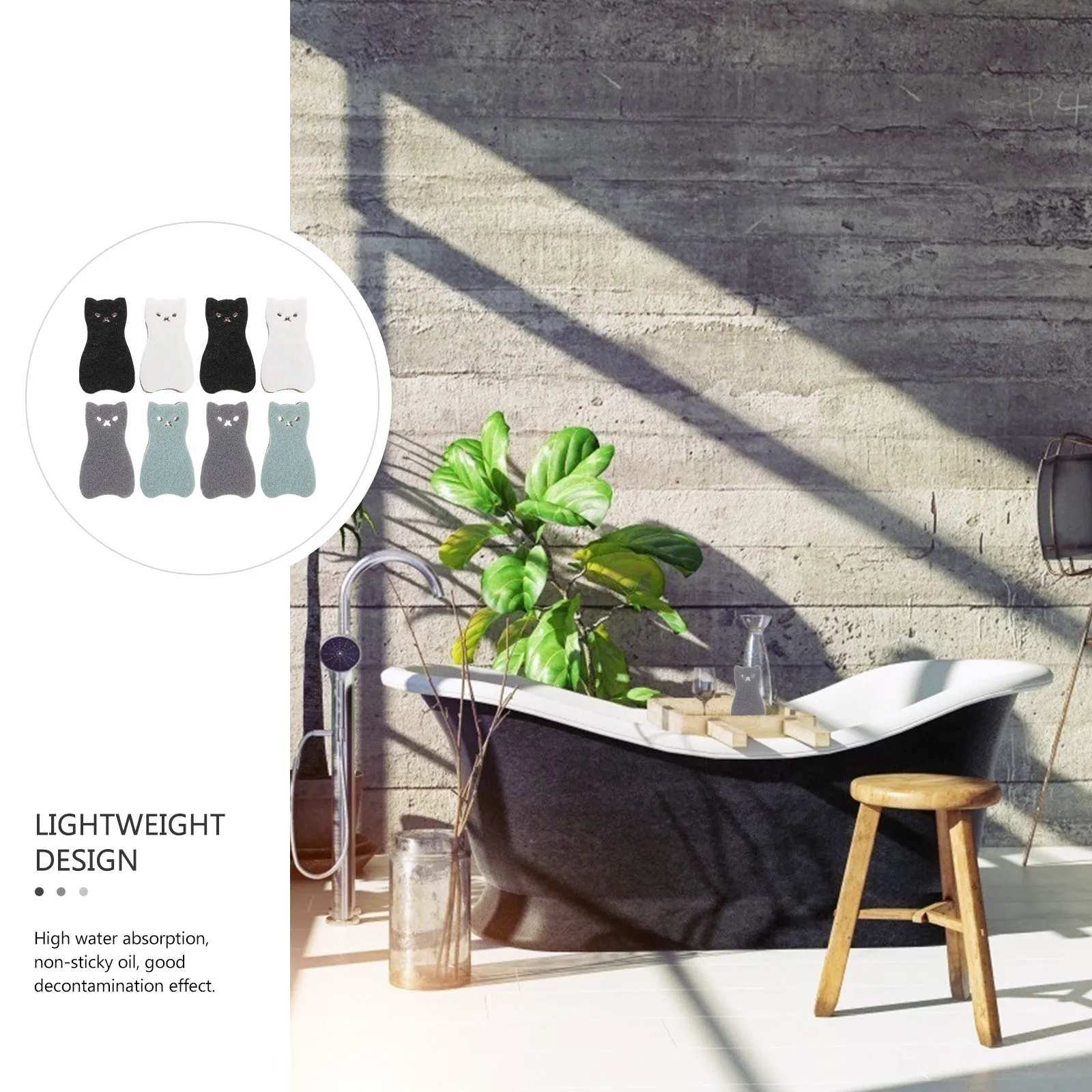 

8Pcs Light Weight Fast Drying Kitchen Sponge Cloth Dishes Bowls Cleaning Tool No Smell Reusable Scrubber Scrubbing Sponge