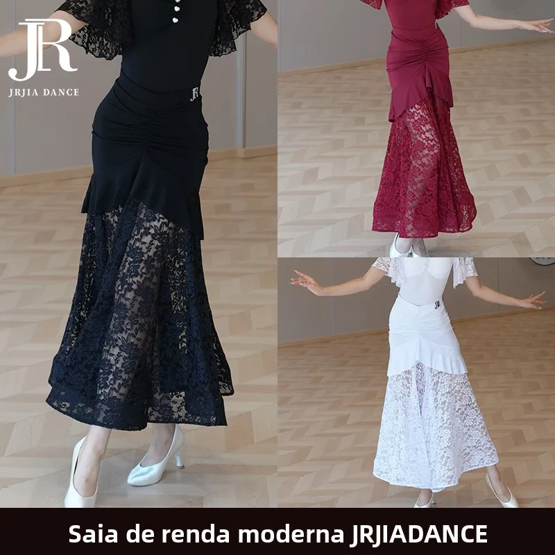 modern-dance-practice-half-skirt-women's-fishbone-large-swing-skirt-lace-trimmed-social-dance-costume-junior-jiadance