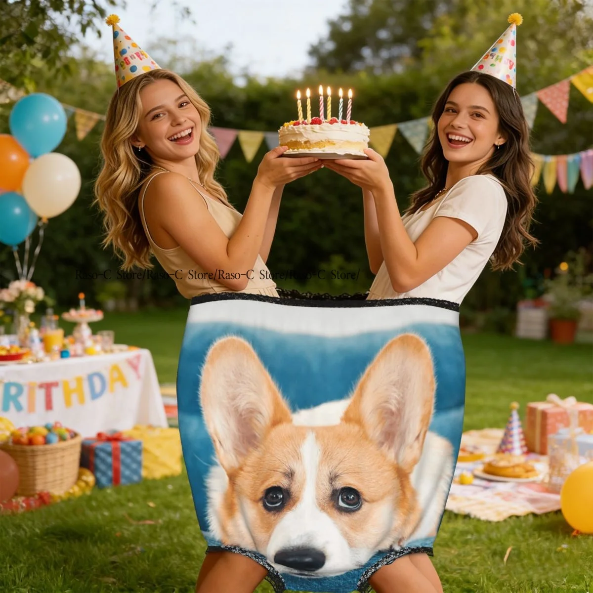Funny Gag Granny Underwear Corgi Dog Surprise Gift view 5