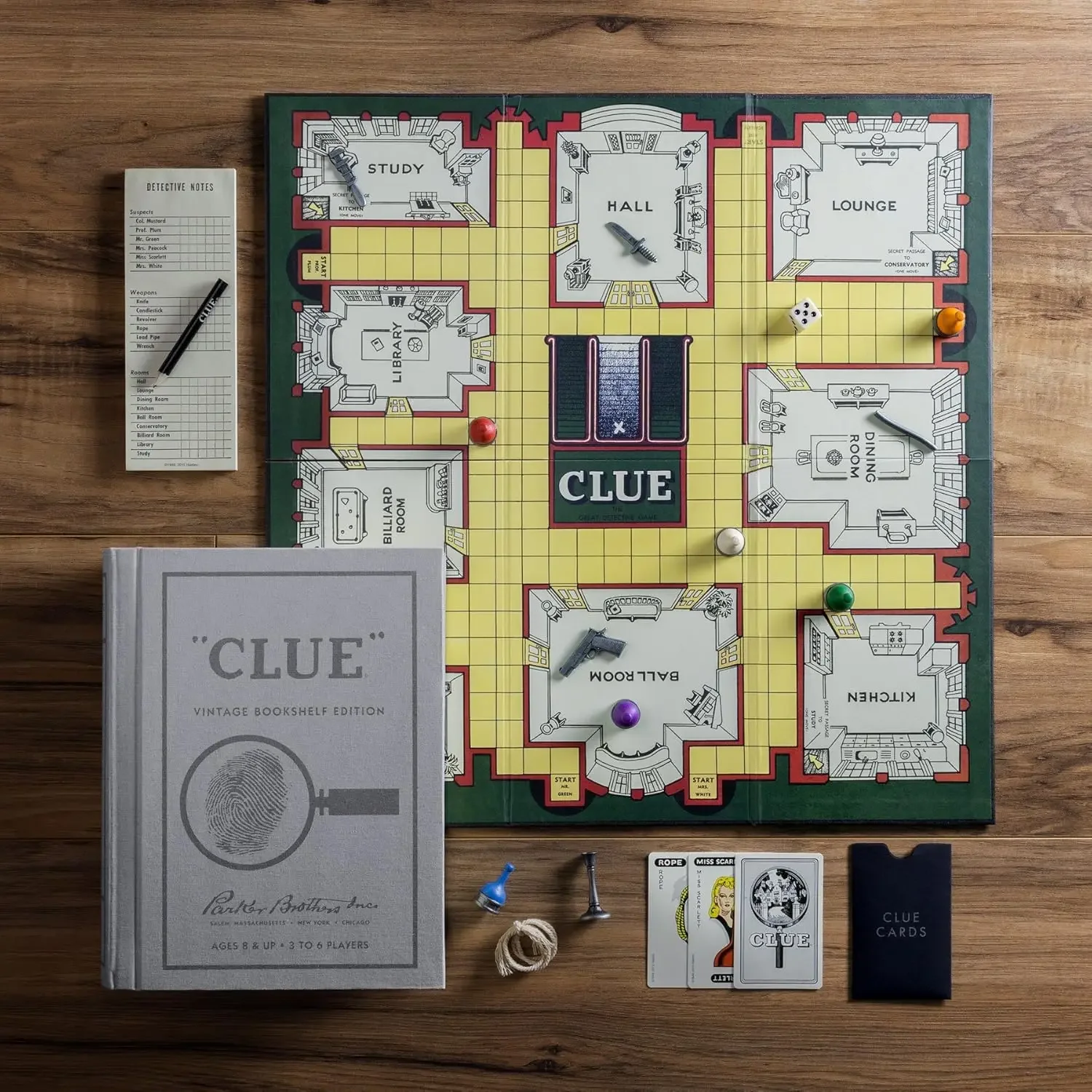 Monopoly, and Clue Vintage Board Game Bookshelf Collection image 5