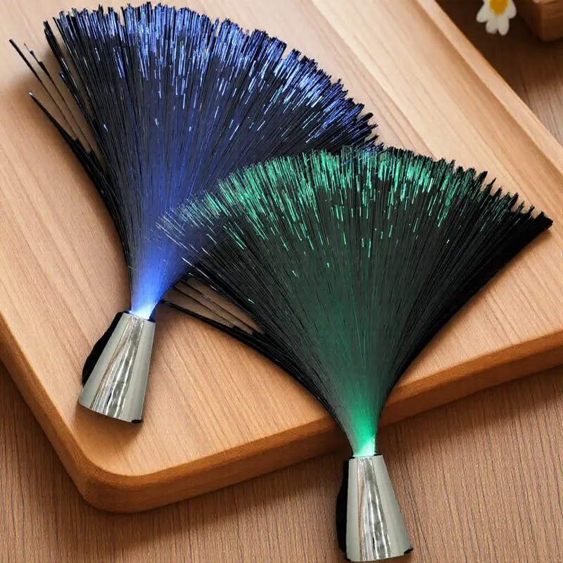 2 Buah Lampu Serat Led Berubah Warna Cahaya Optik Lampu Serat Led untuk Dekorasi Rumah Pesta Pernikahan Natal Dioperasikan