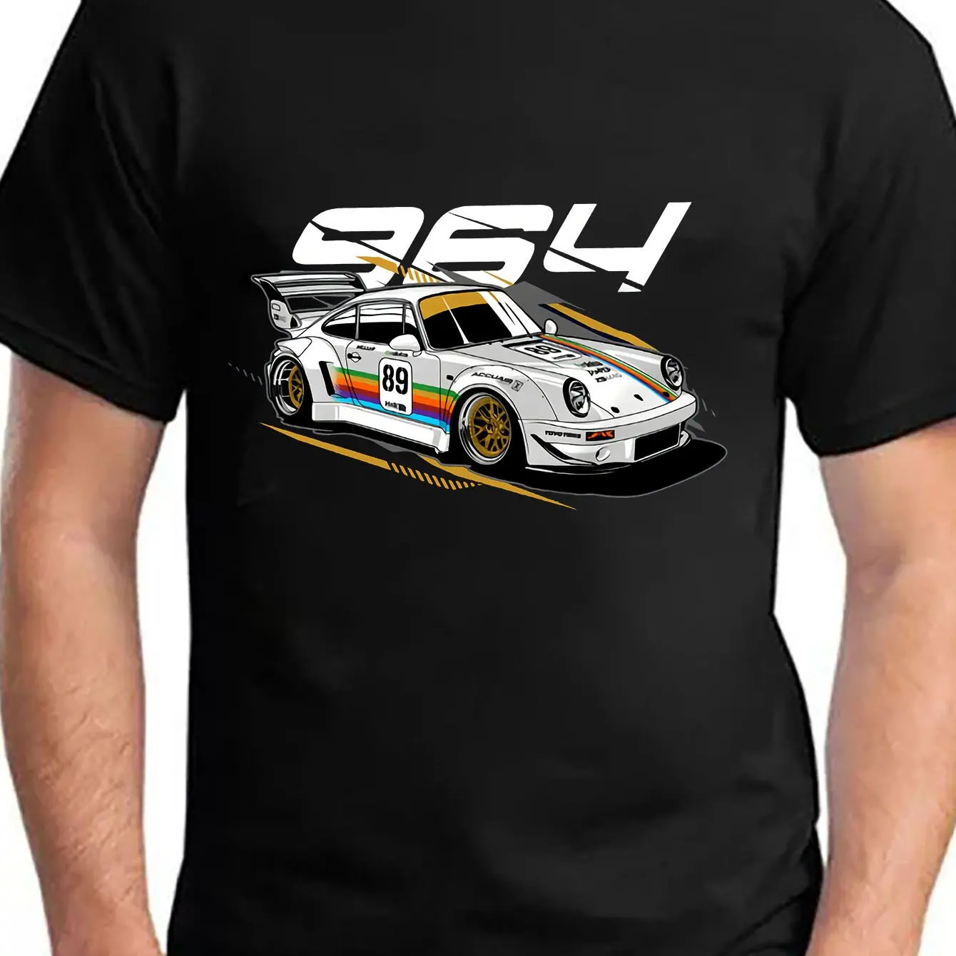 

American Retro Rwb 964 Car Enthusiasts Men's T-shirt Summer New Motorcycle Men's and Women's Streetwear