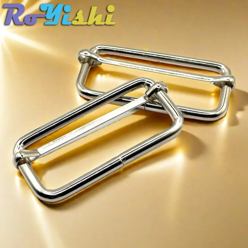 10-100Pcs/Pack Metal Slides Tri-Glides Wire-Formed Roller Pin Buckles Slider Adjuster Bag Strap Accessories 15mm-50mm