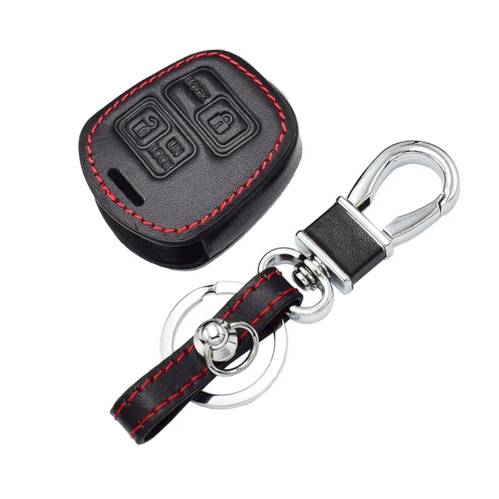 

WFMJ черный кожаный 2-кнопочный брелок для Lexus CT200h GX460 Toyota Corolla