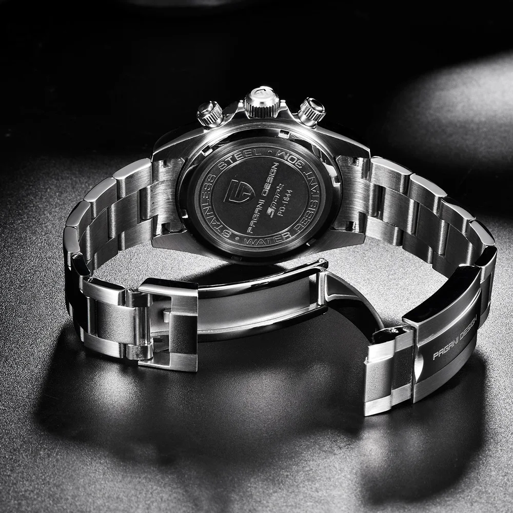 2025 جديد باجاني تصميم ساعة كوارتز رجالية العلامة التجارية الفاخرة الياقوت VK63 كرونوغراف رياضي تاريخ تلقائي 10BAR ساعة هدية صندوق #5