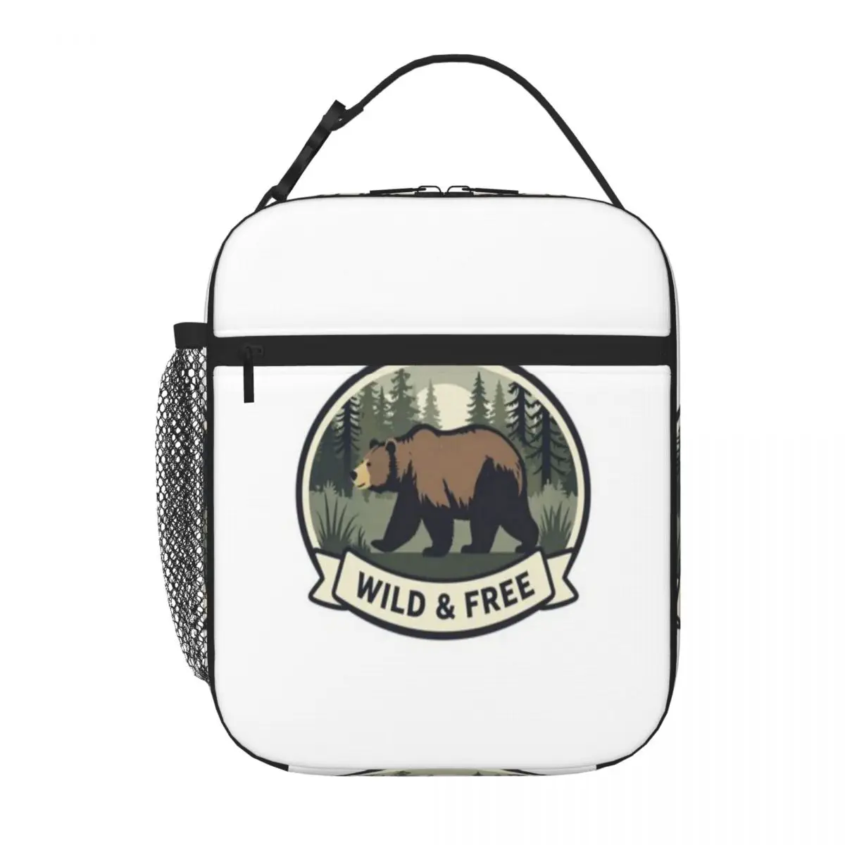 Hot Sale Wild And Free Multi Pocket Thermal Lunch Bag Car Driving Lunch Neoprene Lunch Bag