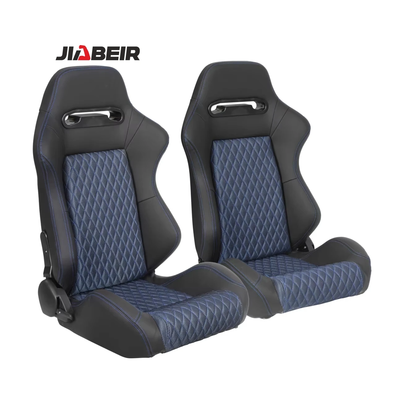 

JIABEIR 1035D Universal Custom LOGO Leather With Blue Shinny Breathable Mesh Fabric Car Racing Seats