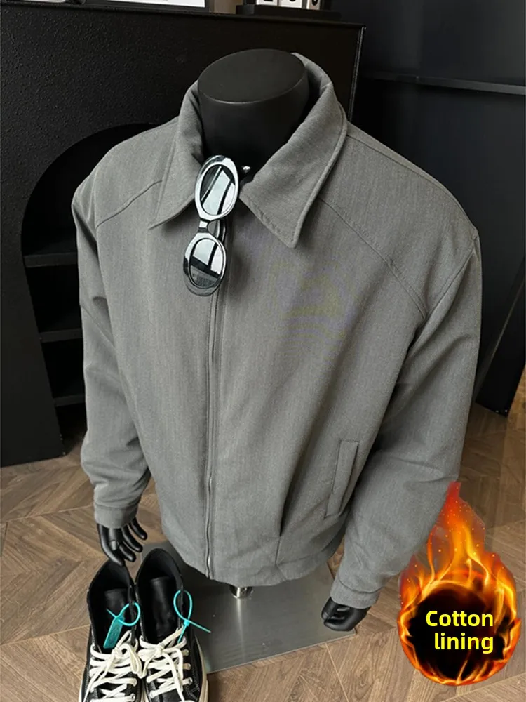 

ay oulder Pad Jaet Men's Cotton Winter Thiened Cleanfit American High-End Light Maturi Sle Cotton Outerwear