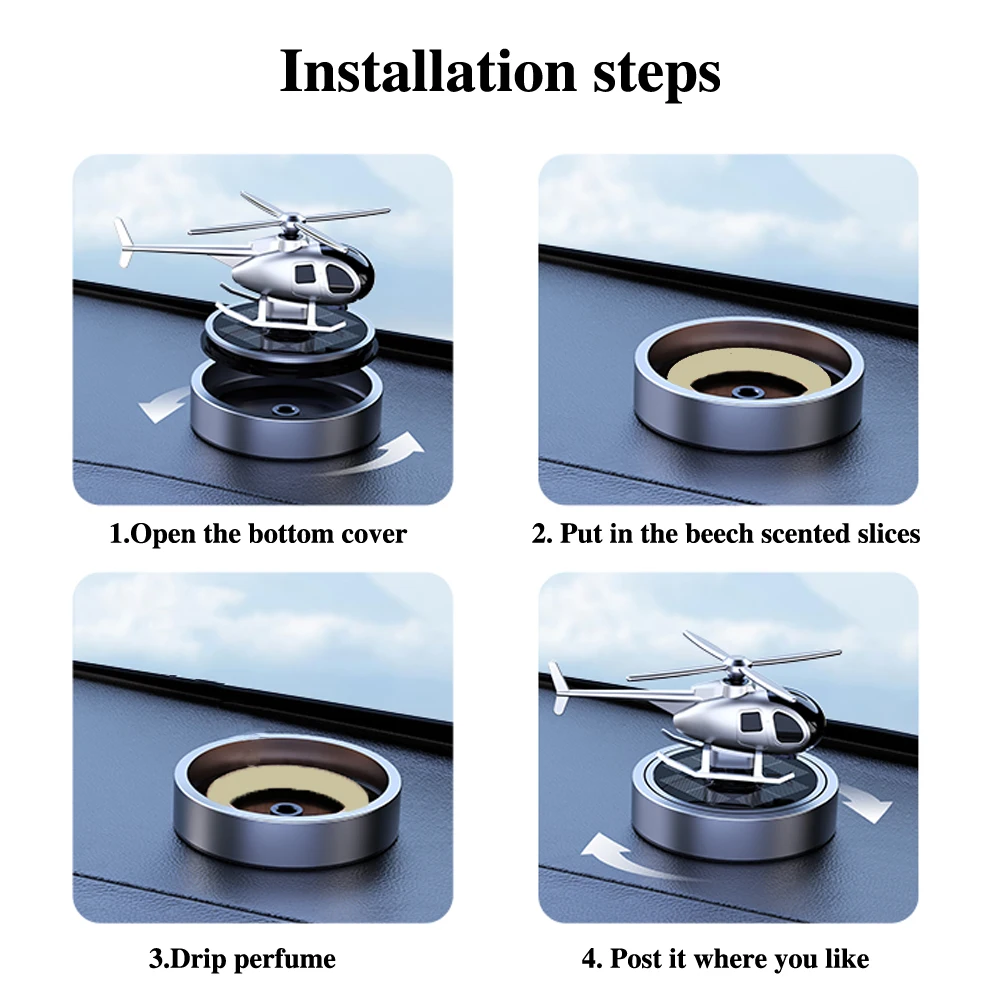 Auto Lufter frischer Solar Hubschrauber Auto Aroma Auto Parfüm Innen zubehör Propeller rotierenden Duft diffuse Lieferungen