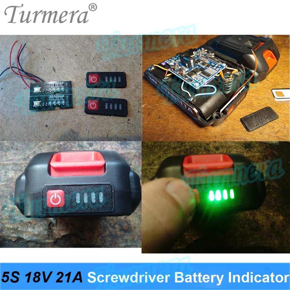 Turmera 18V 21V 50A BMS płyta zabezpieczająca baterię litową 5S Balancer Displayer do 20V wiertarki elektrycznej wkrętak używać baterii