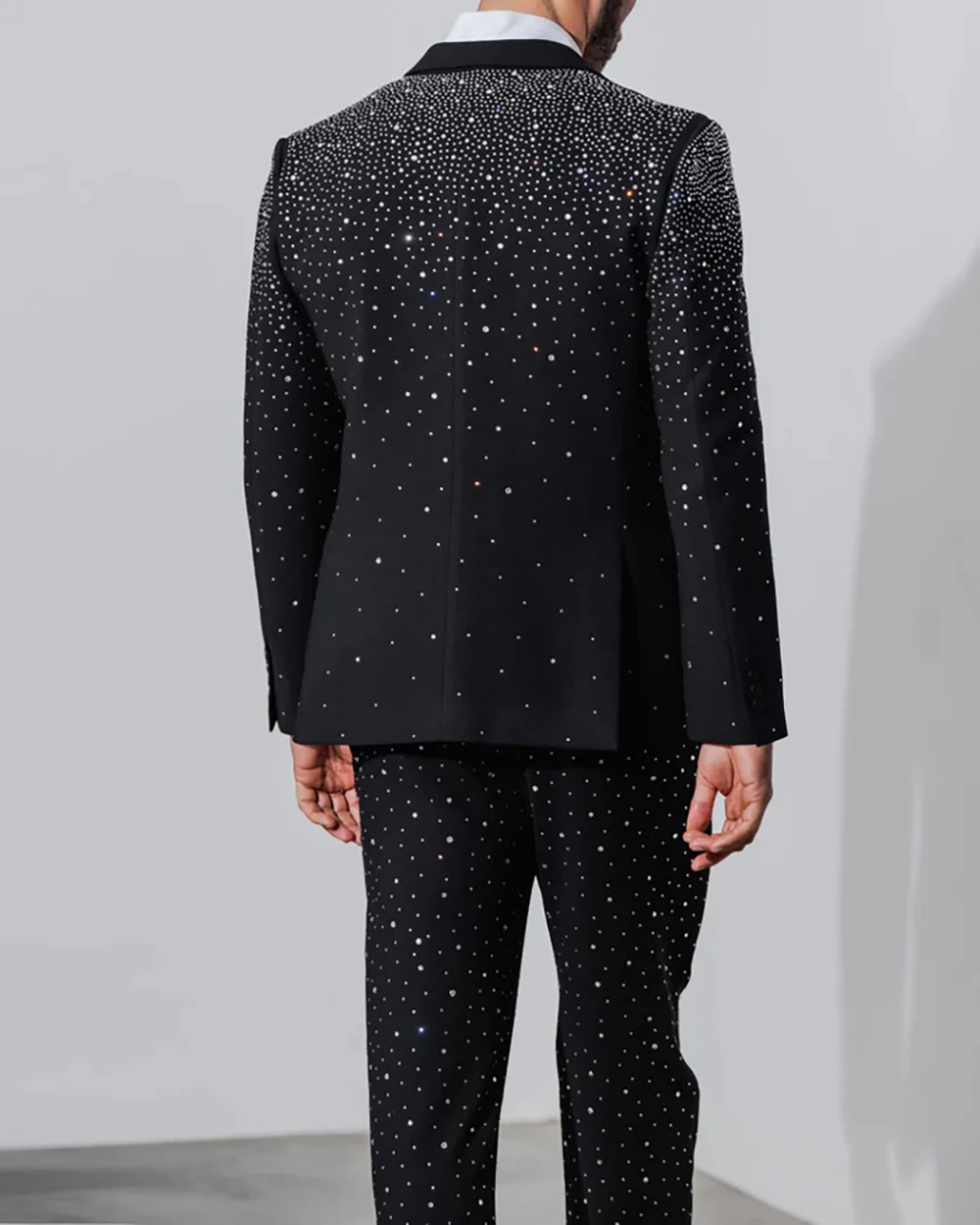 Tuxedos de mariage de luxe, Blazer 2 pièces en diamants, veste de bal formelle à simple boutonnage, coupe cintrée sur mesure