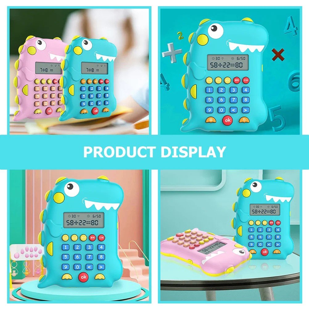 Calculators Dinosaur Student Early Education Machine Gift 13X10X18CM Small Pendant Adorable Kids Office Sky-blue Cartoon Toy