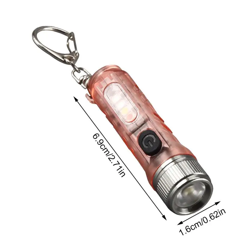 LED Keychain Lights Bright Rechargeable Small Flashlights Mini Flashlight With Type-c Fast Charging Port For Outdoor Activity