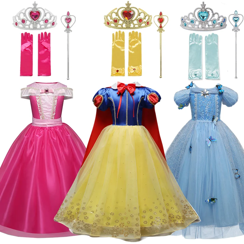 Carnival Party Girls Princess Costume For Kids Halloween Party Cosplay Dress Up Children Disguise Fille