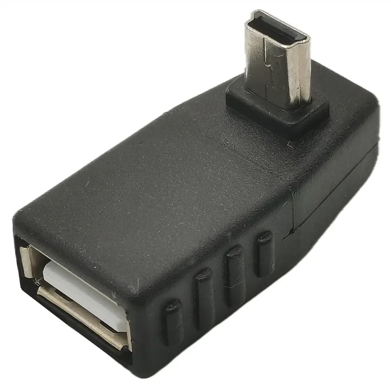 Mini USB 5Pin męski na USB żeński 90-stopniowy konwerter kątowy Złącze synchronizacji danych Adapter OTG do samochodów MP3 MP4 Tablety Telefony