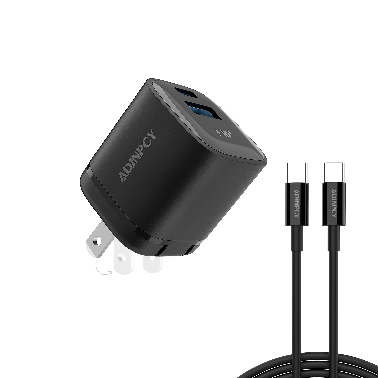 adjnpcy-gt-ii-45w-usb-c-usb-a-充電器-折りたたみ式、usb-c-ケーブルで高速充電をサポート-galaxy-s25-s24-s23-iphone-16-15用