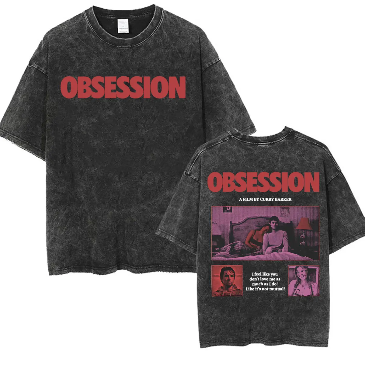 Obsession One Wish Willow Washed T-shirts Men Women Fashion Vintage Oversized T Shirts Harajuku Cotton T-shirt Y2K Clothes