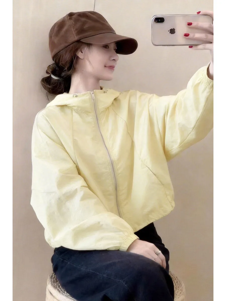 

Breathable Lightweight Summer Sun Protection Outerwear Women's Air Conditioned Open Cardigan Short Coat UV Protection