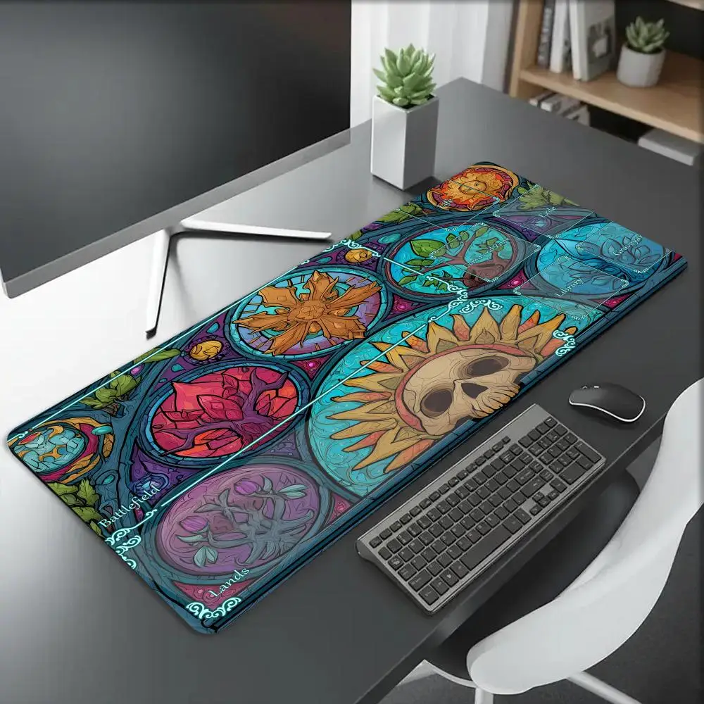 Skeleton Plant Pattern Magic playmat rubber anti-slip edge locking pc accessories gaming mats Trading Card Game gamer desk mat