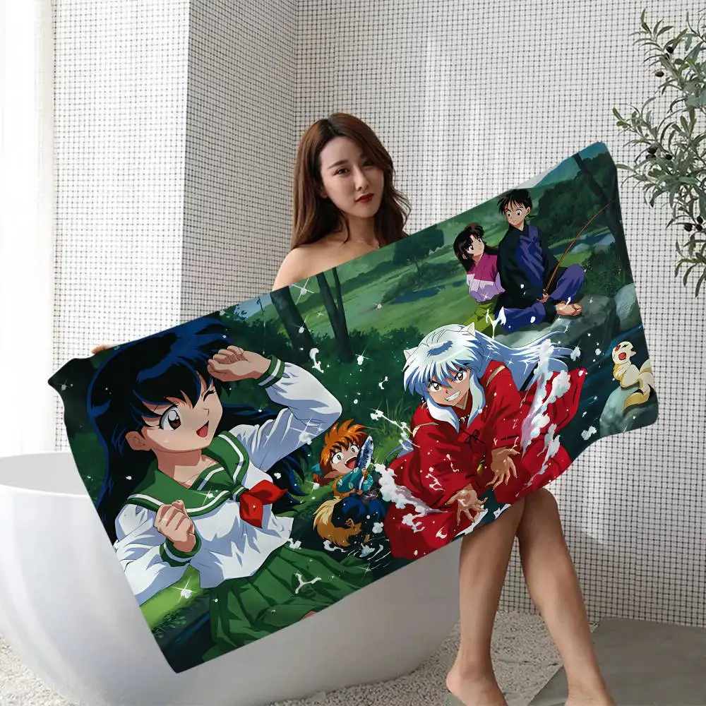 

Пляжное полотенце Inuyasha Anime: Красочные банные полотенца для девочек из микрофибры, быстросохнущие, без песка, для пляжа, йоги, спа, спортзала, бассейна