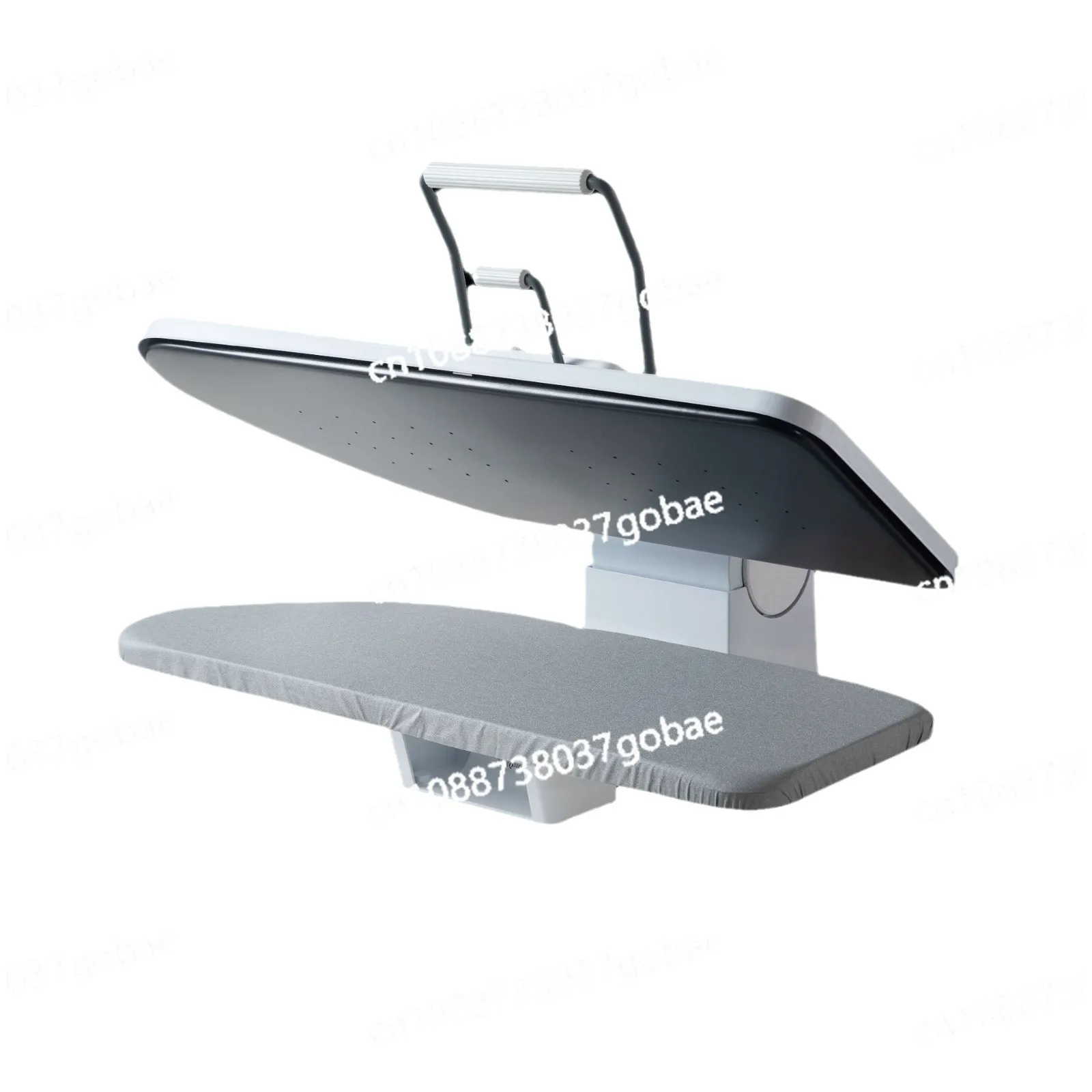 Large area steam iron ironing board drying laundry dry cleaner