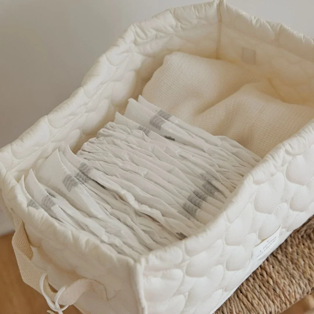 Cotton Baby Diaper Bag Clothes Toys Storage Basket Baby Items Organizer Bedding Crib Diaper Caddy Nappy Storage Bag