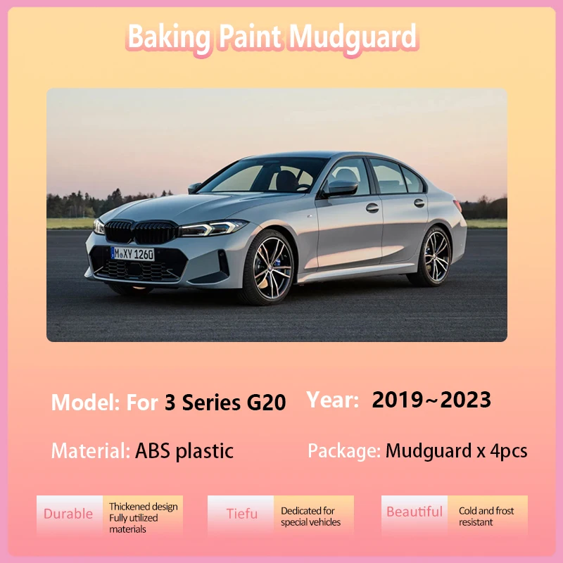 Front Rear Mudguard For BMW 3 Series G20 Sedan Saloon 2019~2023 Baking Paint Mudflaps Mud Flap Guards Fender Car Accessories 4X