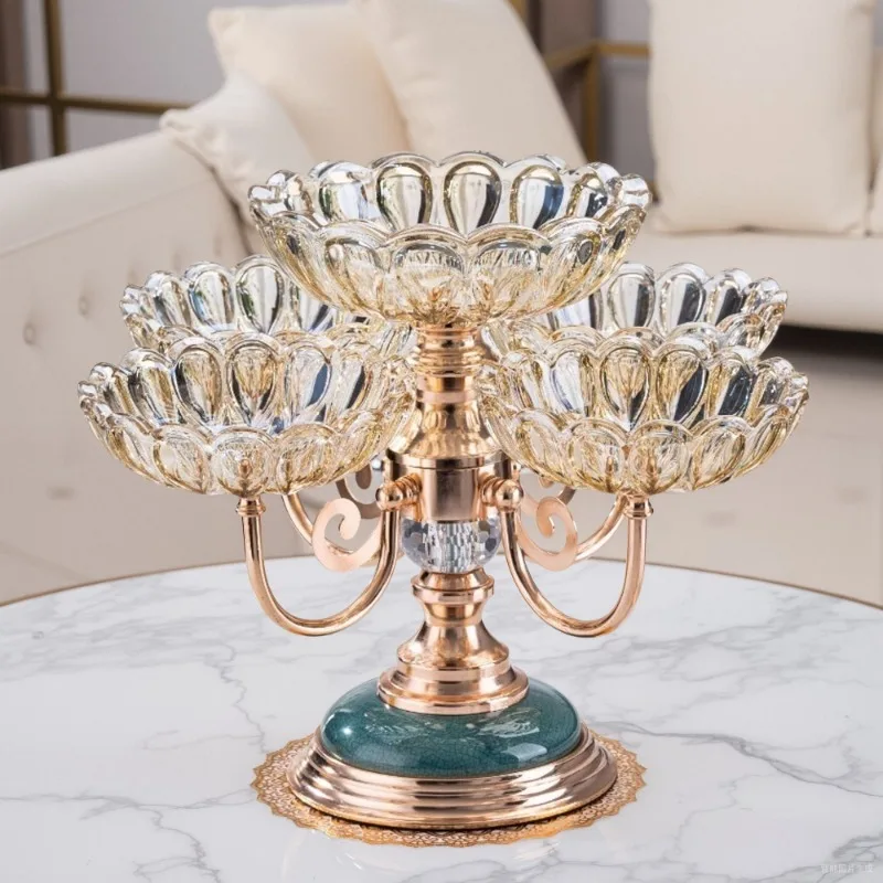 

European multi-layer household coffee table high-end light luxury fruit plate