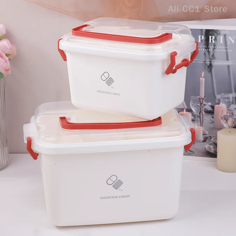 Large Capacity Medicine Box Portable Home First Aid Medical Kit Family Emergency Medicine Box With Multi-layer Drug Storage Case