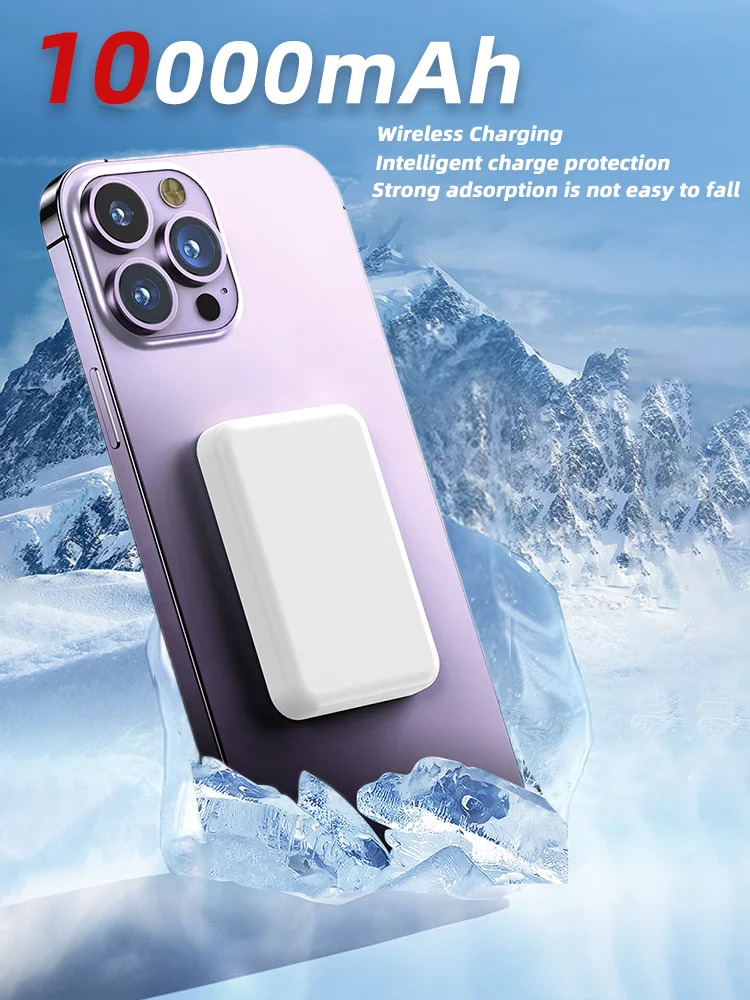 

10000mAh Magnetic Wireless Mobile Power Bank Portable Large Capacity Fast Charging Bank for Iphone Xiaomi Samsung