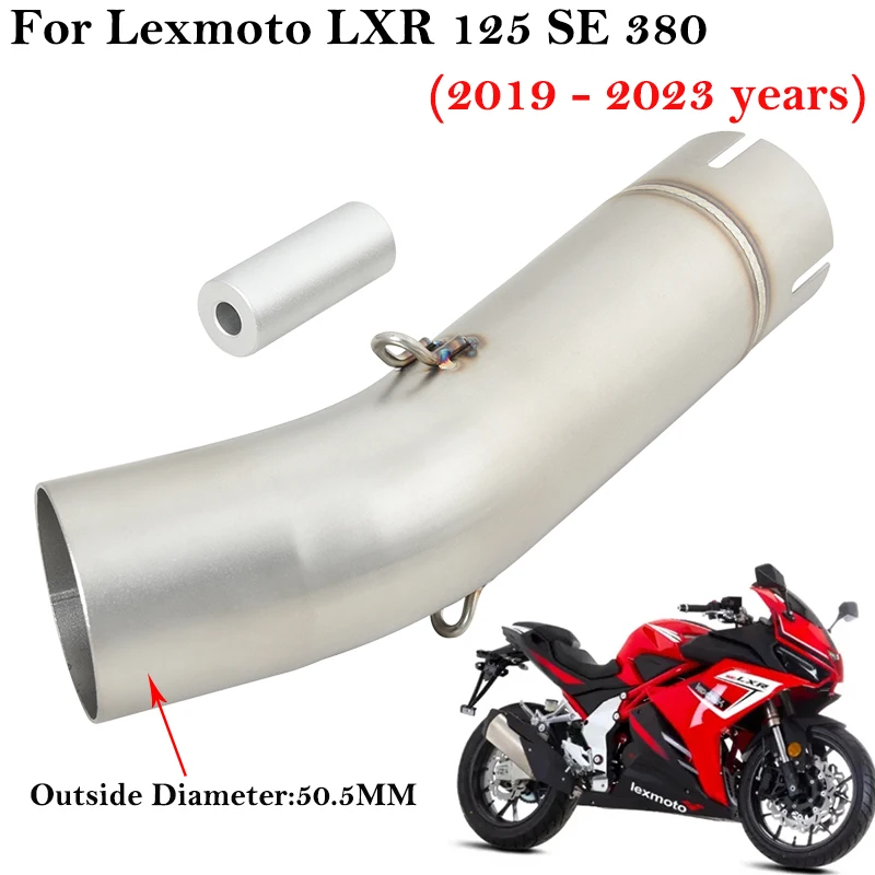 Slip On For Lexmoto LXR 125 SE 380 2019 - 2023 Years Motorcycle Exhaust Escape Systems Middle Link Pipe Connection 51MM Muffler