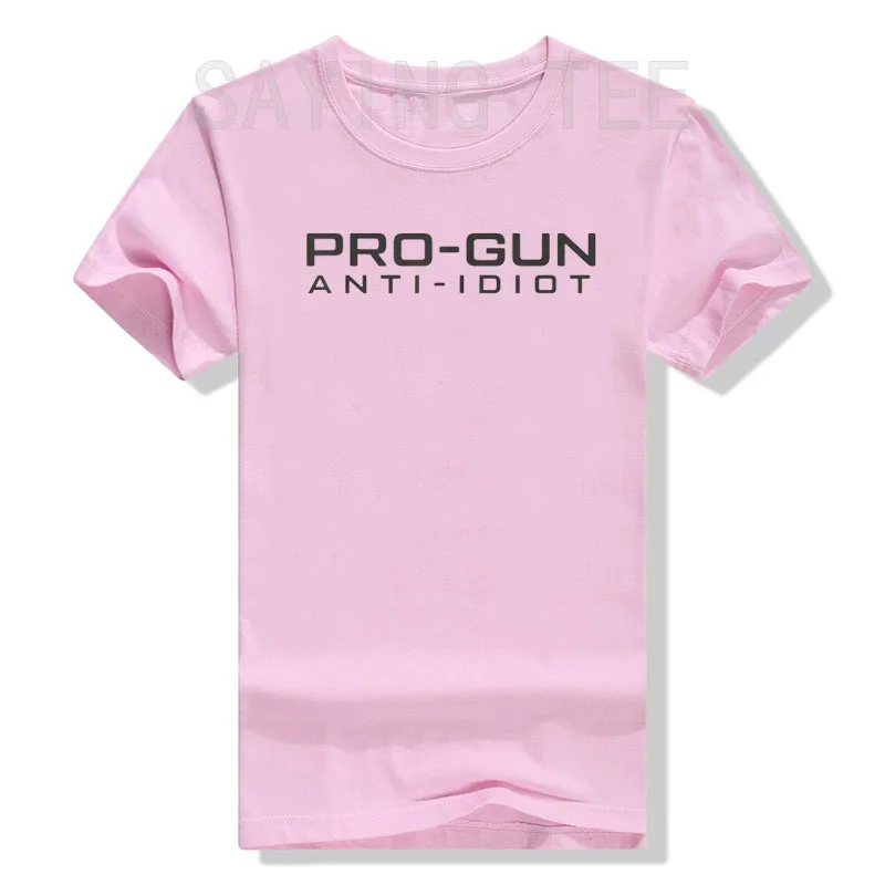 Pro Gun Anti Idiot T-Shirt Sarcastic Sayings Quote Joke Graphic Tee Tops Letters Printed Basics Men Clothing Dads Husband Gifts