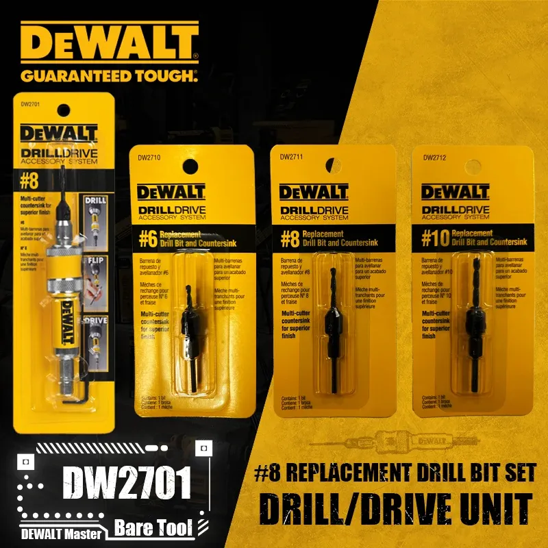  DEWALT #6#8#10 Set Drill/Drive Unit DW2700 DW2701 DW2702 Drill Drive Unit Woodworker Wood Drilling Holes Driving Screws 