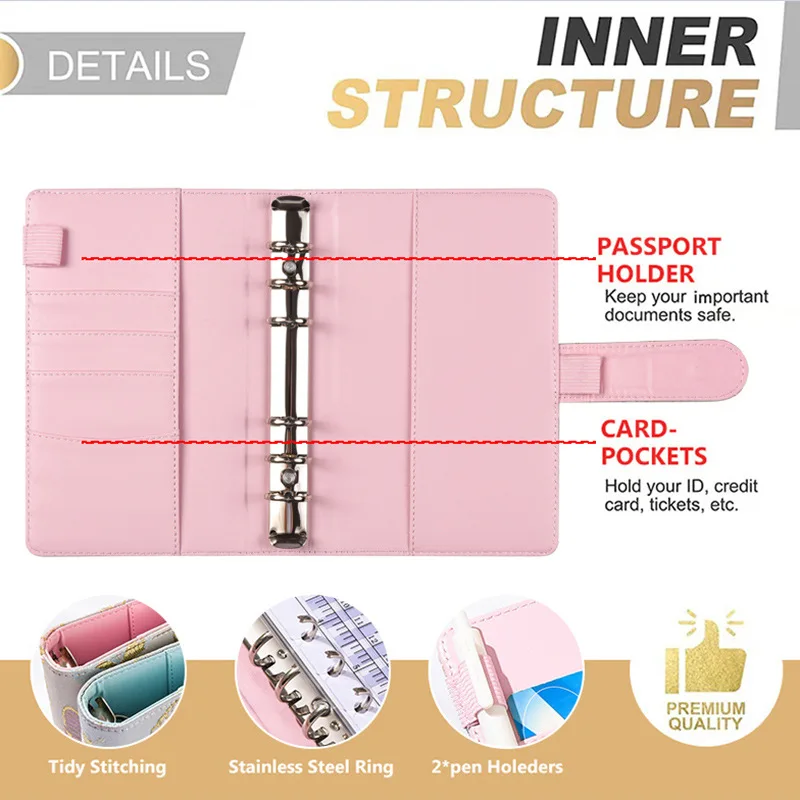 3 Styles A6 Fabric Butterfly Budget Binder, Cash Envelope System with Zipper Pockets, Wholesale Planner - Image 2
