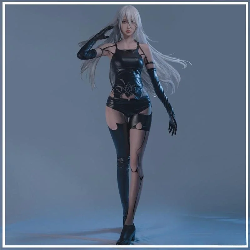 AGCOS Anime NieR:Automata A2 Cosplay YoRHa tipo A2 disfraz de Cosplay femenino disfraces de Halloween uniformes Cosplay Sexy